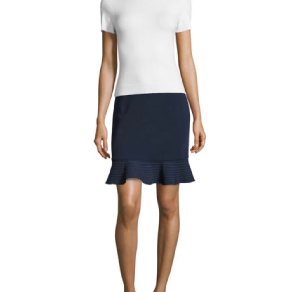 Ponte Flounce Skirt, Deep Blue- Opening Ceremony